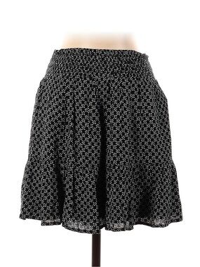 Abercrombie & Fitch Black Skater Skirt with White Geo Print